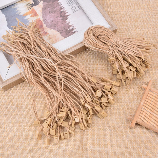 7.5" Hang Tag Bullet Head Swing Lock Cotton String Tie Tablet Pin Clothes B#w#