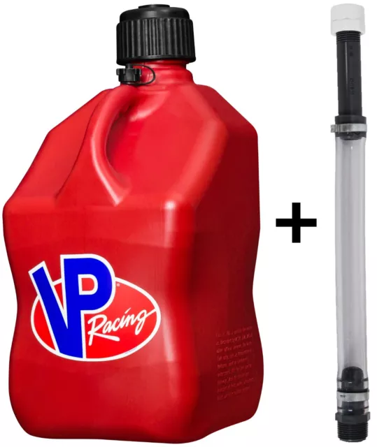 VP Racing Fuel Bottle Container 20 Litre /5 Gallon - Red + Deluxe Filling Hose