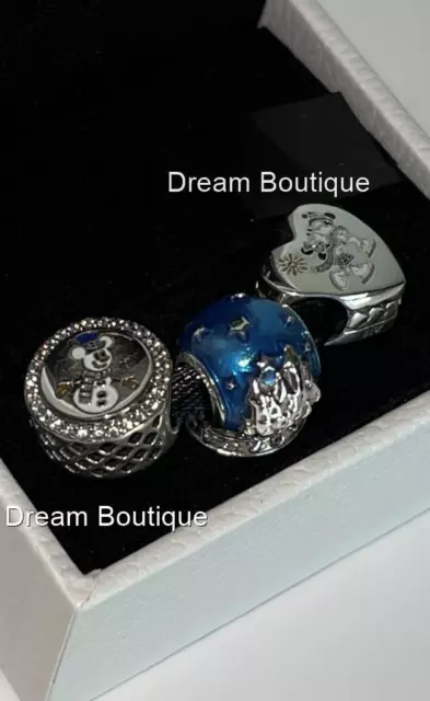 Disney Parks Exclusive PANDORA Set of 3 Holiday Mickey & Minnie Charms NIB