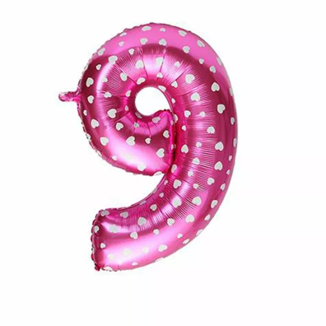 Pink Foil Balloon Number 9 Birthday Age Party Wedding Inflatable Banner Decor