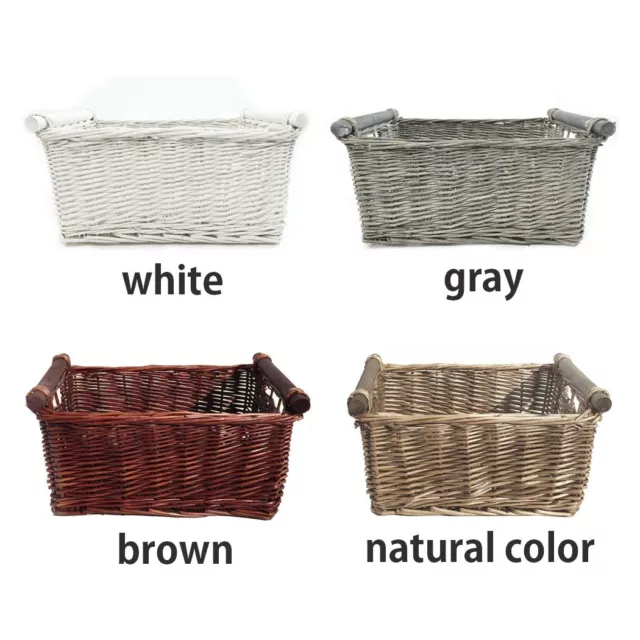 4 Pcs Wicker Storage Basket Washing Clothes Basket Hamper Picnic Basket