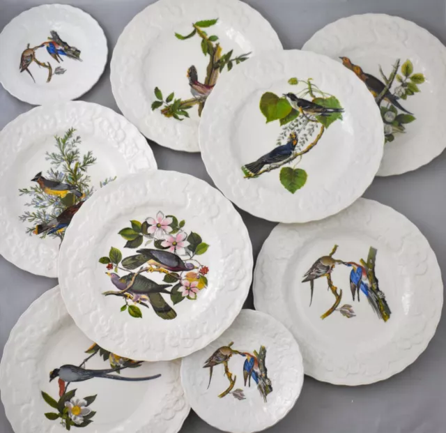 Alfred Meakin Birds of America Set of 7 Luncheon Plates - Excellent Condition