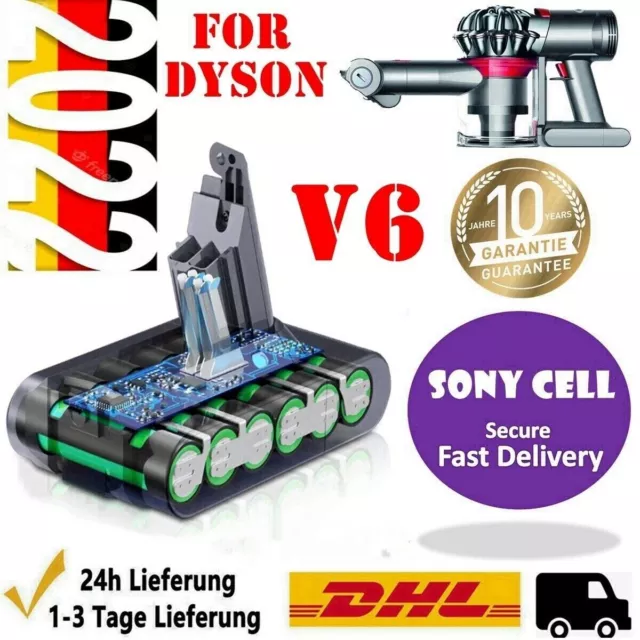 21.6V 6Ah/8.0ah Vacuum Cleaner Battery For Dyson V6 Battery For Dyson DC58  DC59 DC62 V6 Animal Motorhead V6 Absolute V6 Fluffy
