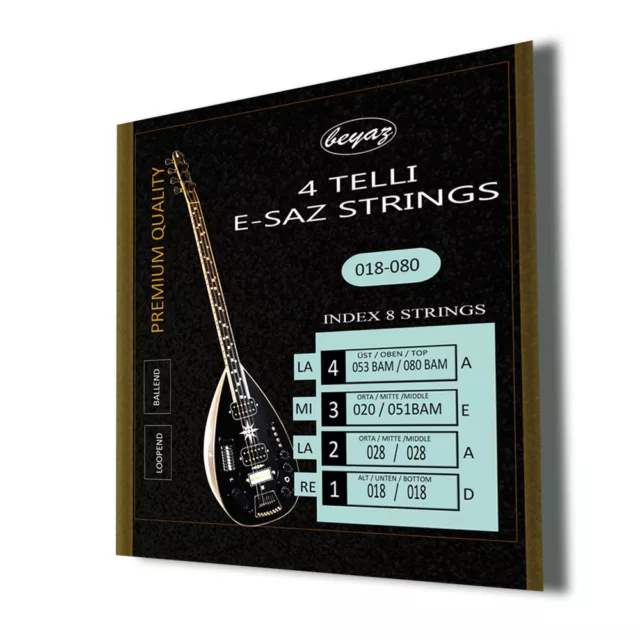 New 4 Telli Pro Quality Strings (018)  Elektro Baglama E Saz Teli Saiten Loopend