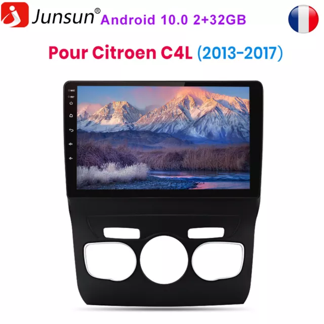 2Din 10"Android 10 Autoradio GPS Navi BT FM DAB+ WiFi Pour Citroen C4L 2013-2017