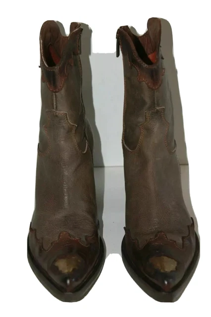 Bottes Fourrées Reqins En Cuir Marron Foncé - Taille 36 - Très Bon état