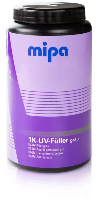 Mipa 1K-UV-Füller - schnelltrocknender 1K-Füller grau 1,0 L | Grundierung UV-här