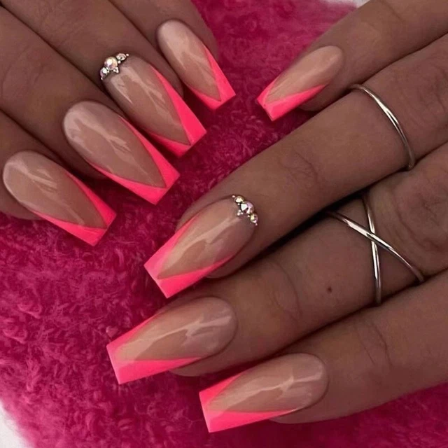 Ongles Artificiels Press-on Auto-adhésifs - 24 Pièces - Noir à Paillettes - Long - Neuf Sous Boîte