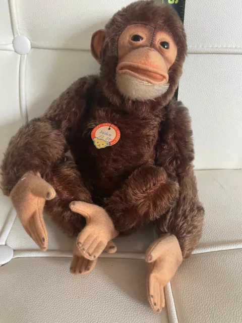 Vintage 1950s Steiff Jocko Chimpanzee With Ear Button And Chest Tag