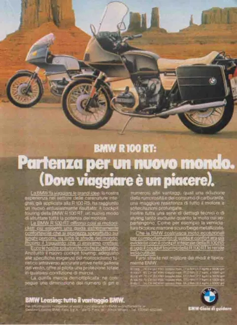 advertising Pubblicità brochure-MOTO BMW R 100 RT 1980--MAXIMOTO-MOTOSPORT EPOCA