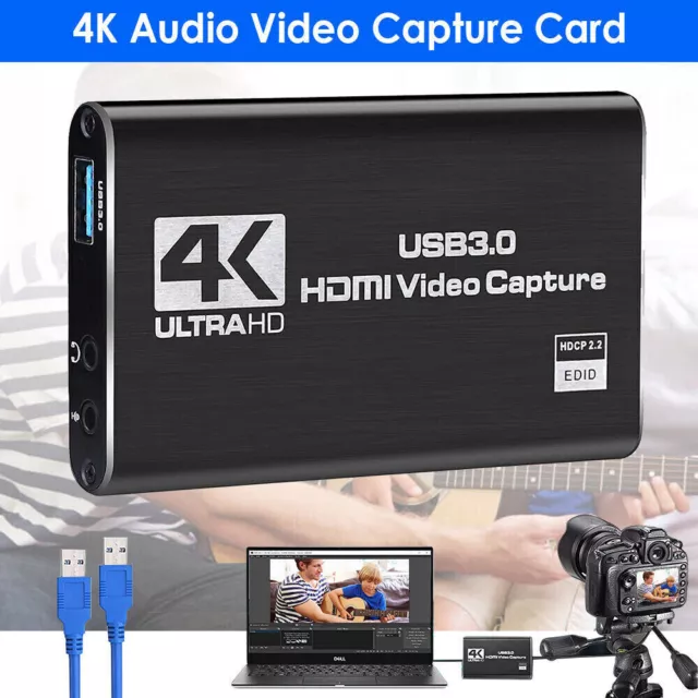 4K 60Hz FPS Audio Video Capture Card USB 3.0 HDMI Gen2.0 Live Streaming Recorder