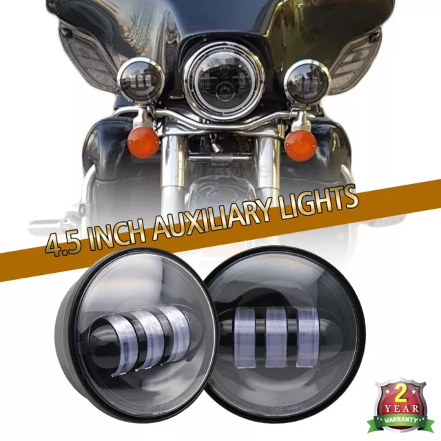 Paar 4.5"Zoll LED Nebelscheinwerfer Zusatzscheinwerfer Tagfahrlicht für Motorrad