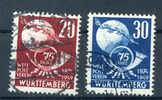 880668) Frz. Zone Württemberg Nr. 51-52 gestempelt, UPU, Weltpostverein