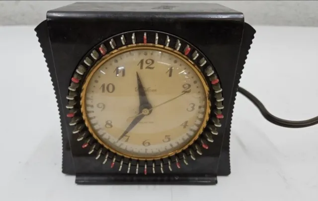 Telechron Selector Mantle Clock Timer 1940s Bakelite 8H55 Art Deco