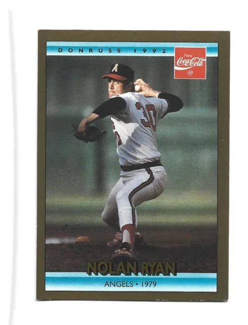 1992 Donruss Coca-Cola #13 Nolan Ryan card, Texas Rangers HOF