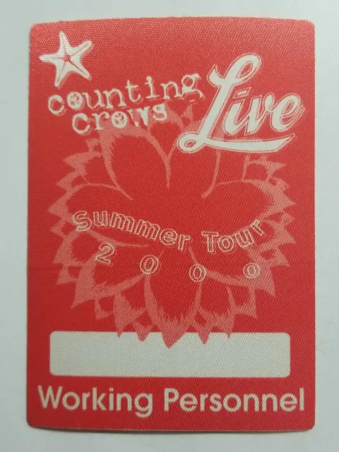 Unused Satin Counting Crows Live Summer Tour 2000 Red Working Personnel Pass