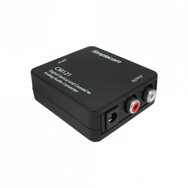 Simplecom Digital Optical Toslink and Coaxial to Analog RCA Audio Converter