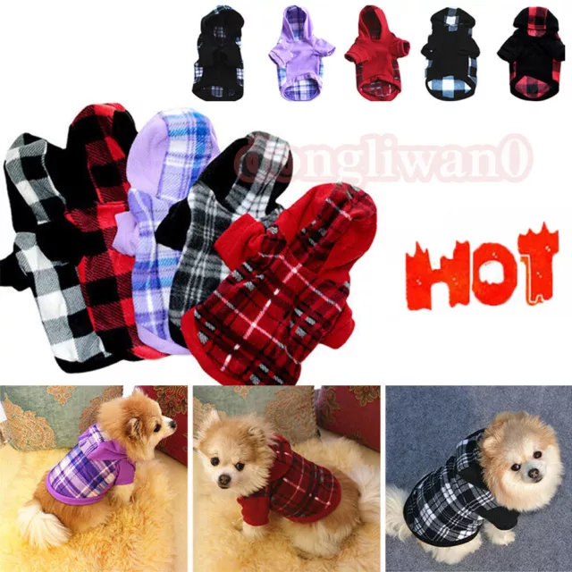 Cat Dog Fleece Hoodie Clothes Puppy Small Chihuahua Pet Warm Jumper Sweater Coat