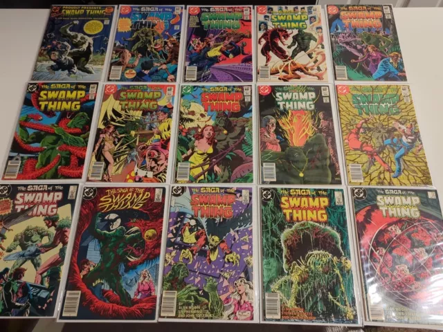 40 Swamp Thing Comic Book Lot 1-53 Alan Moore 1982 DC Comics Set With Keys !!