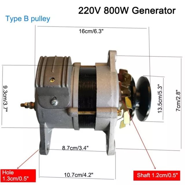 220V 800W CA generador sin escobillas generador imán permanente cable de cobre puro