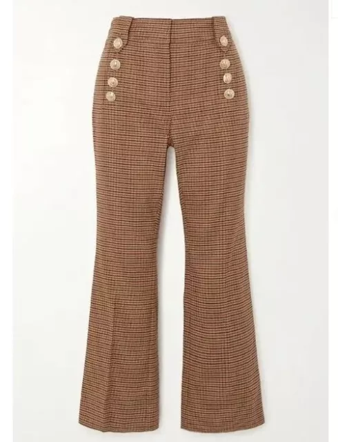 Derek Lam 10 Crosby Corinna Hi-Rise Flare Houndstooth Pant Size 2