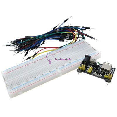 Arduino Breadboard Plaque d'essais 170/400/830 points /130 Câbles /Alim USB Arduino Test 