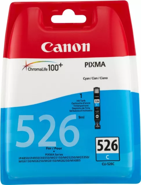 Original Canon CLI-526 Cyan Ink Cartridge For Pixma MG5150 MG6150