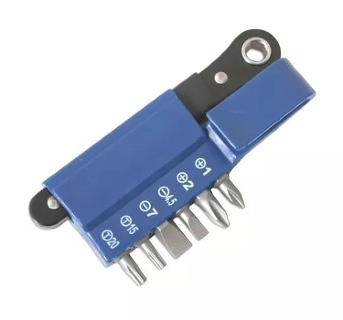 Ratchet Mini Bit Holder Bit Set With Belt Clip T20 T15 PH1 PH2 Slotted 4.5  7 LL