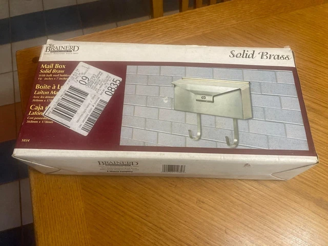 NOS  Brass Mailbox Letter Newspaper Holder Wall Mount