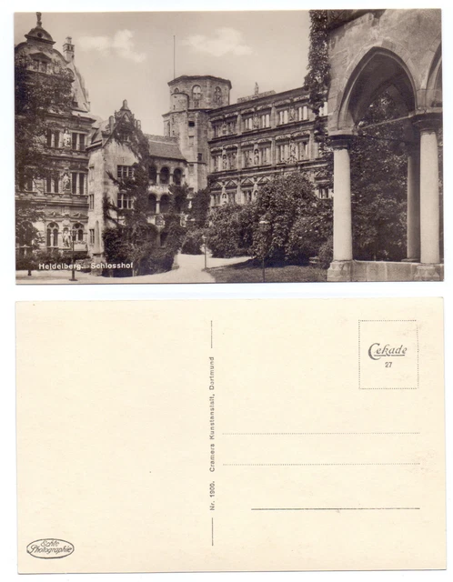100764 - Heidelberg - Schlosshof - Echtfoto - alte Ansichtskarte