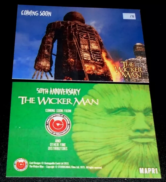 The Wicker Man 50th Anniversary Promo Card Ltd Ed of 75 Unstoppable Cards MAPR1