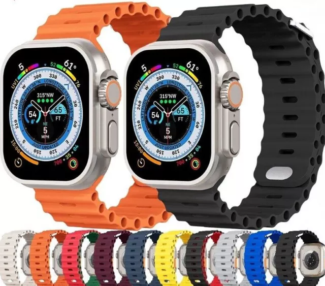 Bracelet  pour Apple Watch Ultra Band, Bracelet en silicone, Watch 6, 5, 4, 3...