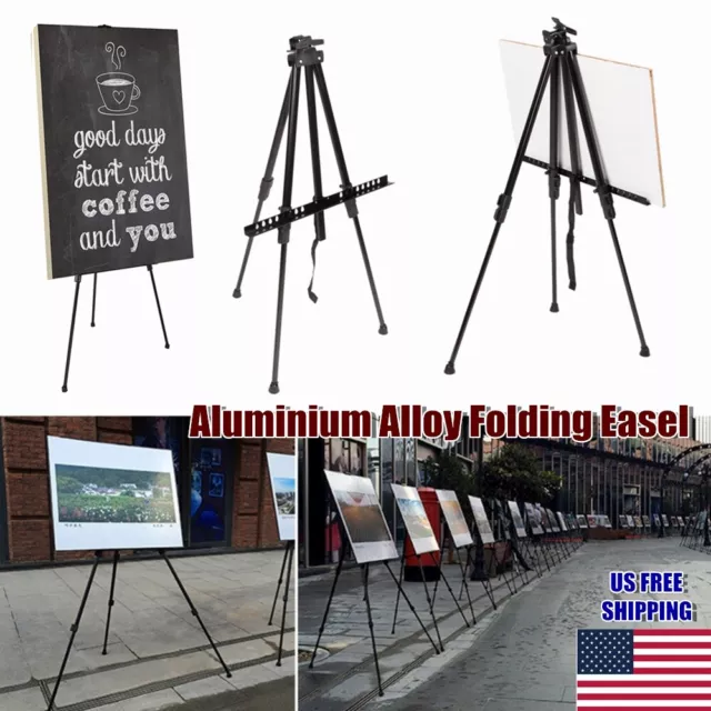 Folding Sketching Easel Thickened Adjust Height Aluminum Alloy Display Tripod US