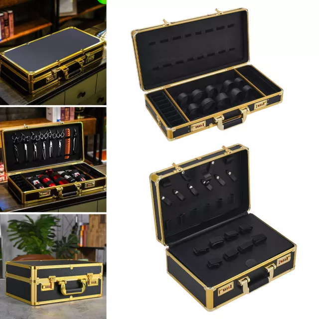 Large Barber Suitcase Carrying Case Hair Trimmers Tool Box with Password Lock