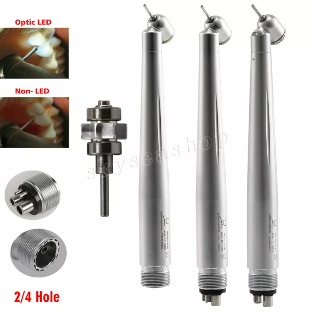 Dental 45° Surgical High Speed (LED E-generator) Handpiece 2/4 Hole / Rotor rro