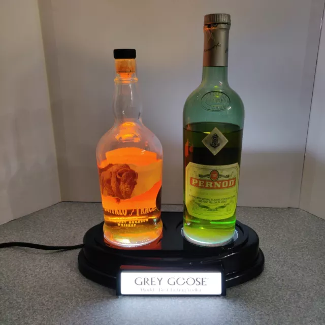 Grey Goose Vodka Lighted 2-Bottle Advertising Display Stand
