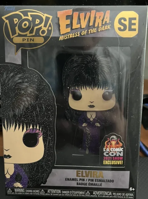 FUNKO POP! PIN L.A Comic Con 2021 Show Exclusive Elvira Mistress Of The Dark SE