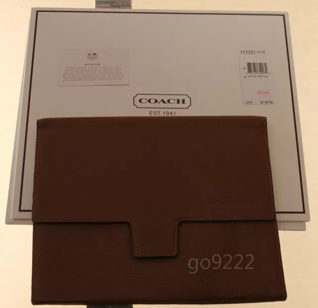 NWT-Authentic Coach Pebble Leather Tablet Sleeve Ipad 1,2,3 Case/Sleeve F77231