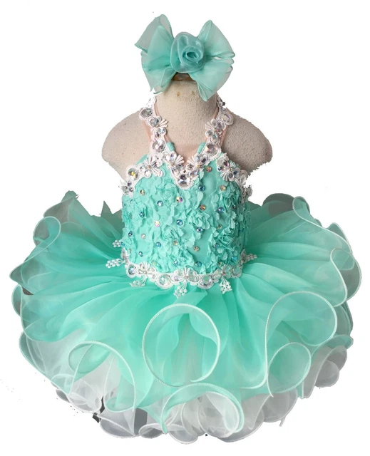 G040-2 Crystals Lace Baby Kids Toddler Girl's Formal Pageant Dress size 4T