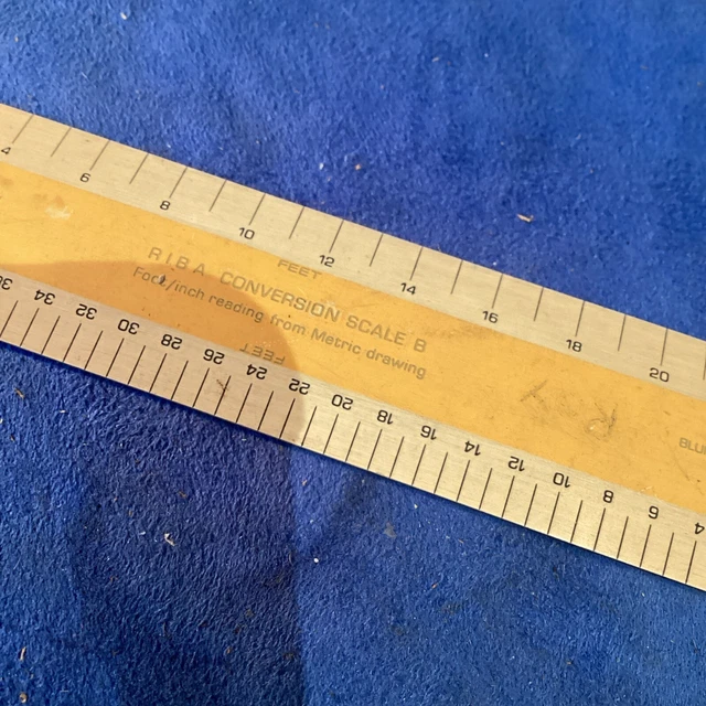 6& RULER BY BLUNDELL HARLING RIBA Conversion Scale B, No.45-V VERULAM ...