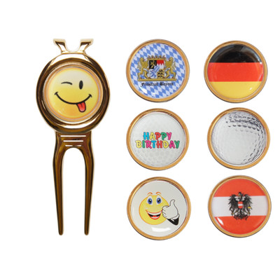 oltre 1500 nomi 1 pitchgabel e Golf Ball Marker con iniziali o cognome 