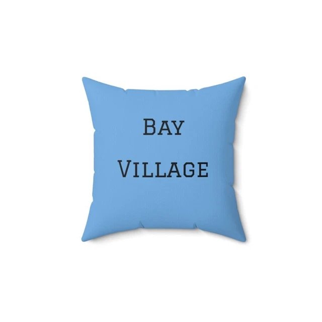 Bay Village Ohio Blue 14” Spun Polyester Square Pillow
