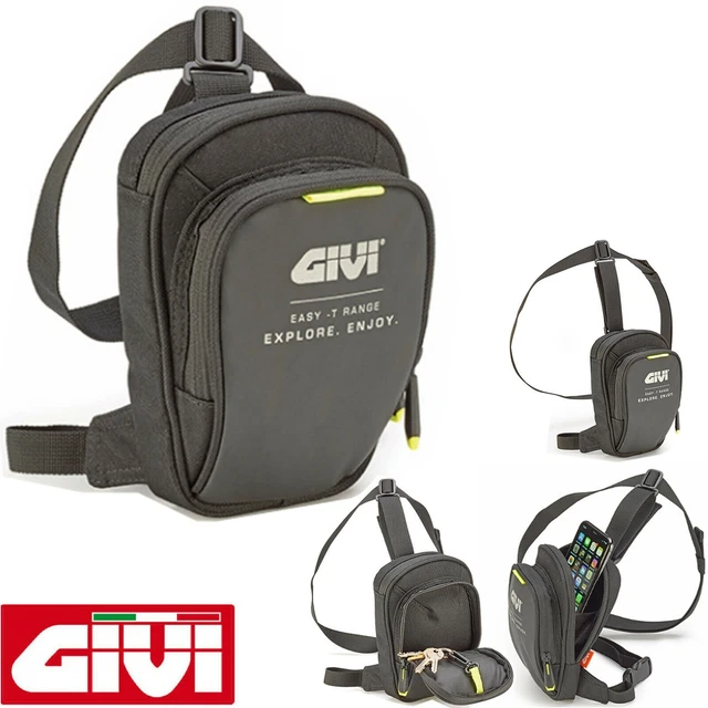Sacoche Jambe Moto GIVI EA139 Réfléchissante - Porte-Objets Réglable Polyester