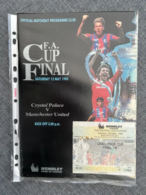 1990 Fa Cup Final Crystal Palace V Manchester United Plus Ticket