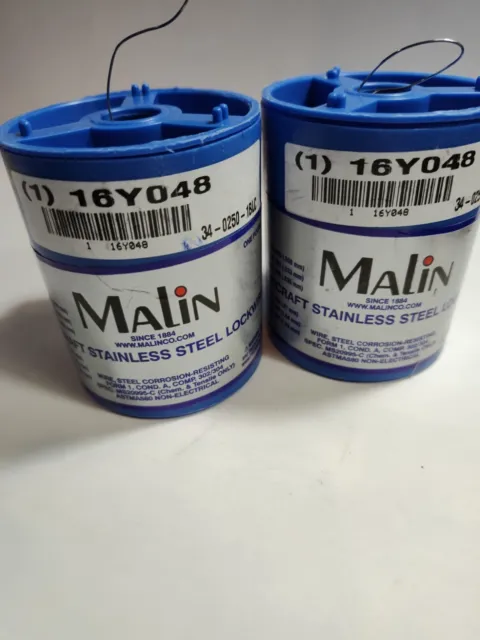 MALIN COMPANY 34-0410-1BLC Lockwire,Canister,0.041 Dia,221 ft.