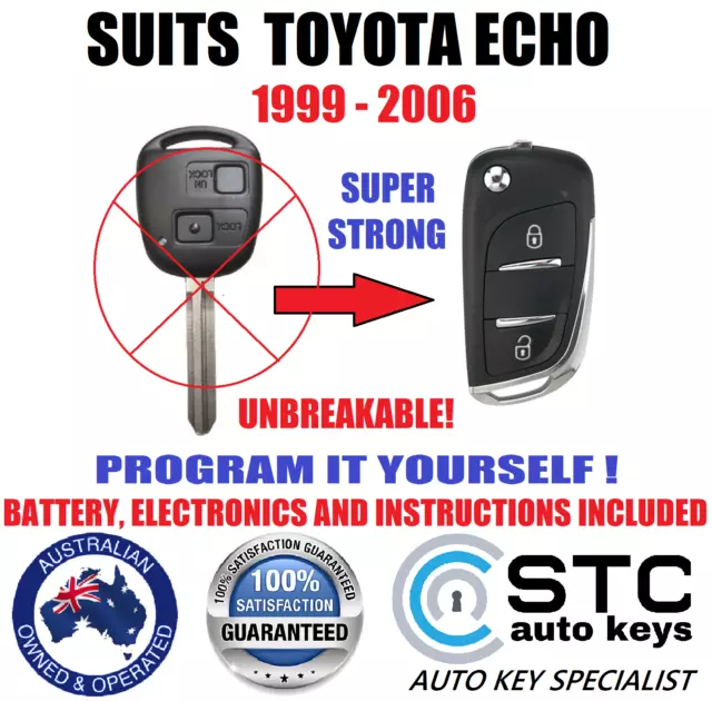 Remote Flip Transponder Key Suits Toyota Echo 1999 2000 2001 2002 2003 2004 2005
