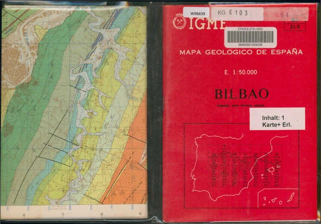 MAPA GEOLOGICO DE Espana. No. 61. Part 21-5. BILBAO. 1:50.000 (1 Karte ...