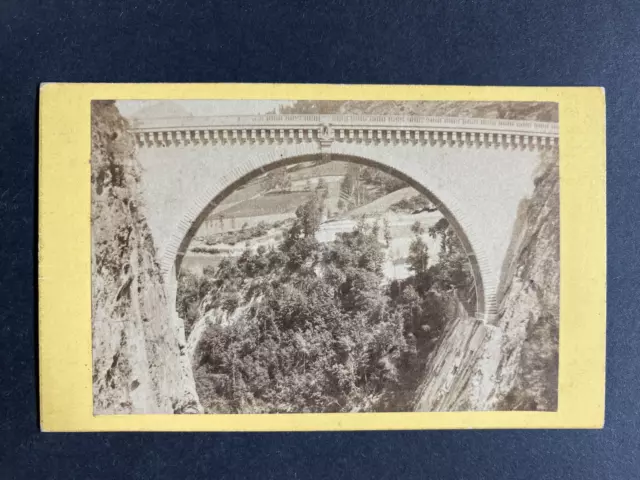 France, Saint-Sauveur, Pont Napoléon, vintage albumen print, ca.1880 Tirage vint