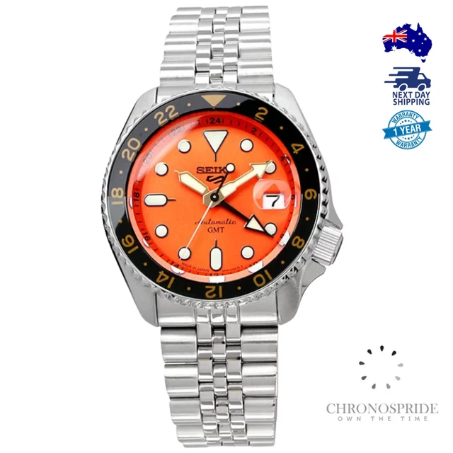 SEIKO 5 FIVE Sports SSK005 SKX GMT Automatic Watch 100m Orange
