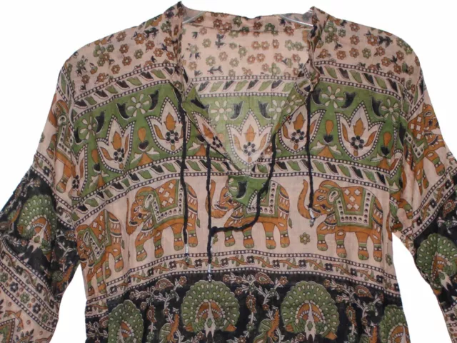 Indian Ethnic Top Blouse Cotton Tunic For Women Hippie Boho Shirt Retro Gypsy Vg 2